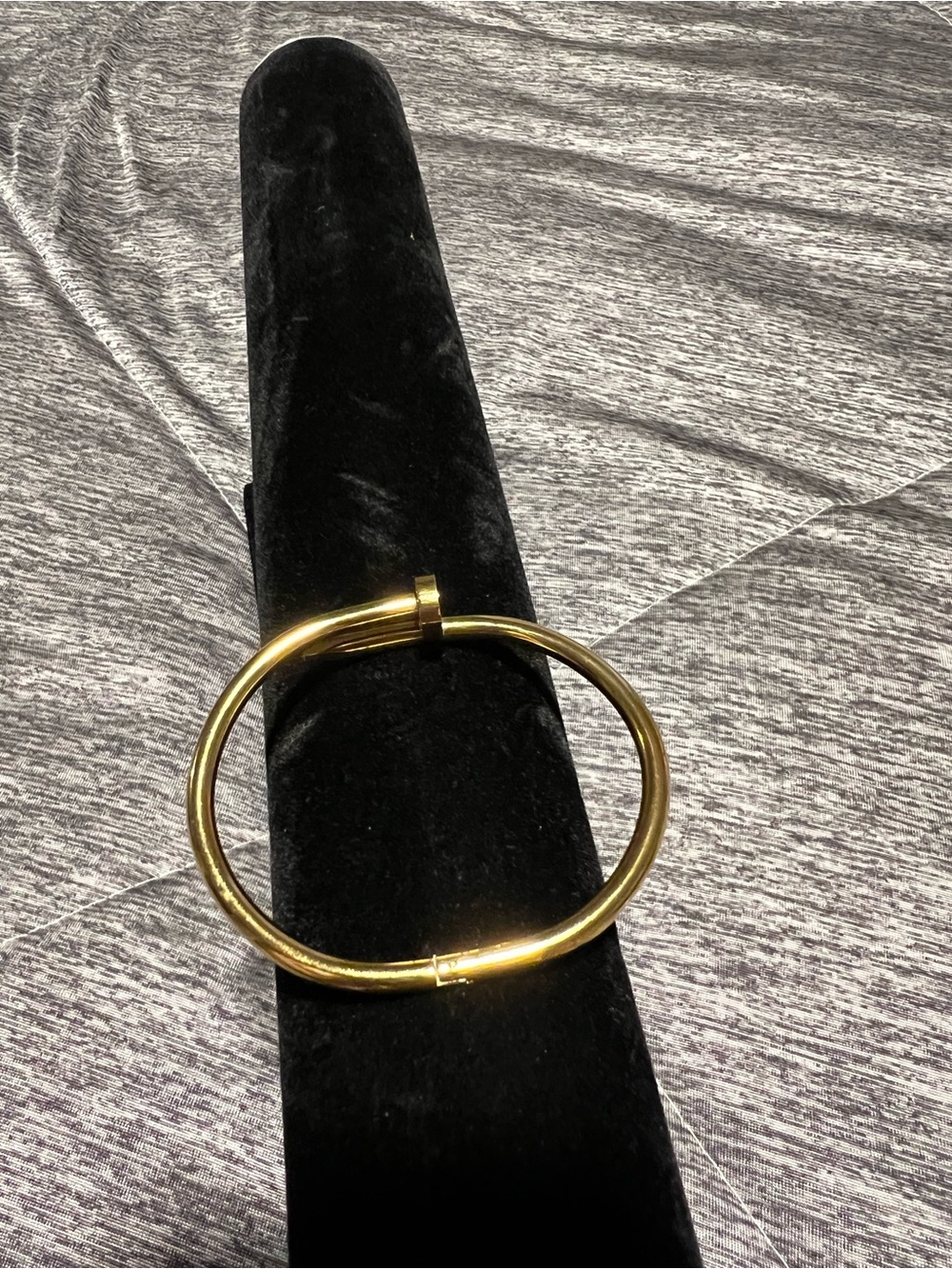 Gold Hinged nail Bangle Bracelet - Women Accessories